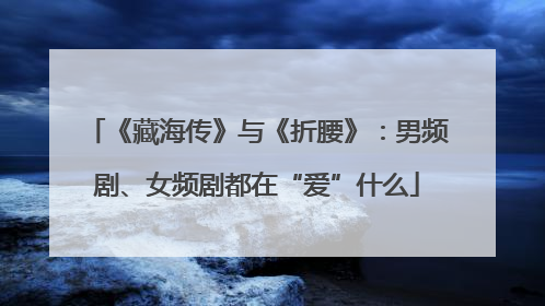 《藏海传》与《折腰》：男频剧、女频剧都在“爱”什么