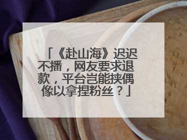 《赴山海》迟迟不播，网友要求退款，平台岂能挟偶像以拿捏粉丝？