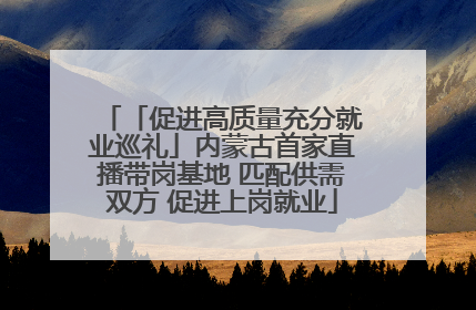 「促进高质量充分就业巡礼」内蒙古首家直播带岗基地 匹配供需双方 促进上岗就业