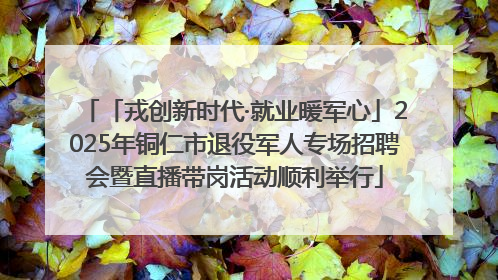 「戎创新时代·就业暖军心」2025年铜仁市退役军人专场招聘会暨直播带岗活动顺利举行