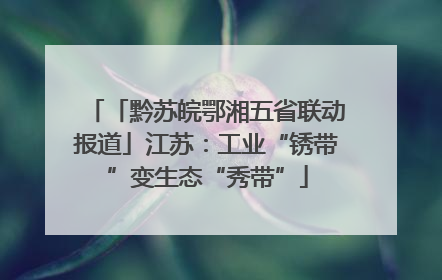 「黔苏皖鄂湘五省联动报道」江苏：工业“锈带”变生态“秀带”