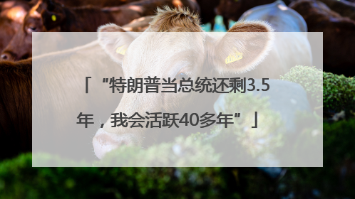 “特朗普当总统还剩3.5年，我会活跃40多年”