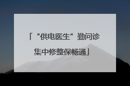 “供电医生”勤问诊 集中修整保畅通