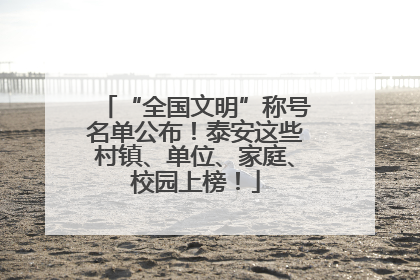 “全国文明”称号名单公布！泰安这些村镇、单位、家庭、校园上榜！