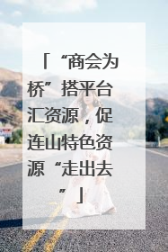 “商会为桥”搭平台汇资源，促连山特色资源“走出去”
