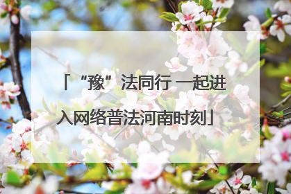 “豫”法同行 一起进入网络普法河南时刻