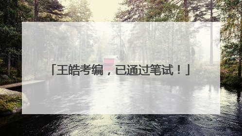 王皓考编，已通过笔试！