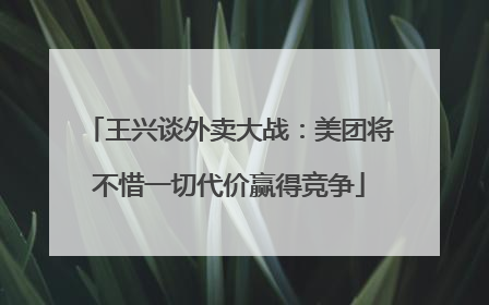 王兴谈外卖大战：美团将不惜一切代价赢得竞争