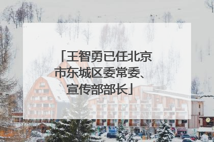 王智勇已任北京市东城区委常委、宣传部部长