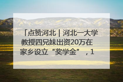 点赞河北｜河北一大学教授四兄妹出资20万在家乡设立“奖学金”，13年为320名农村学生种下“希望的种子”