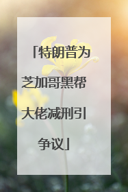 特朗普为芝加哥黑帮大佬减刑引争议