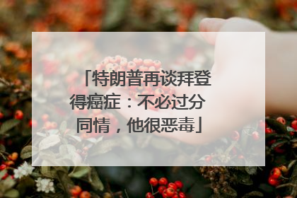 特朗普再谈拜登得癌症：不必过分同情，他很恶毒