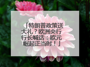 特朗普政策送大礼？欧洲央行行长喊话：欧元崛起正当时！