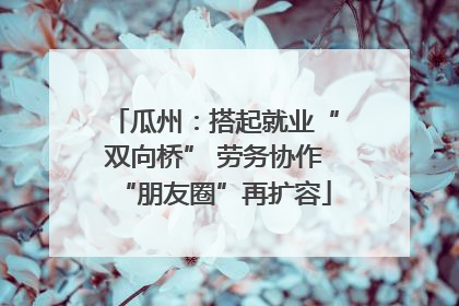 瓜州：搭起就业“双向桥” 劳务协作“朋友圈”再扩容