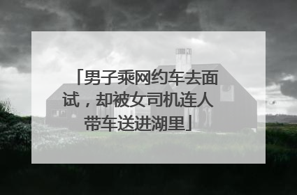 男子乘网约车去面试，却被女司机连人带车送进湖里