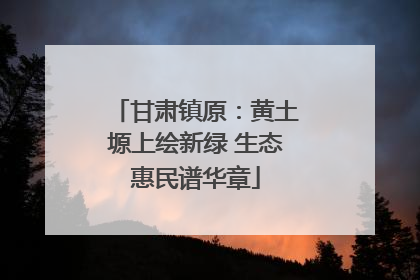甘肃镇原：黄土塬上绘新绿 生态惠民谱华章