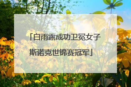 白雨露成功卫冕女子斯诺克世锦赛冠军