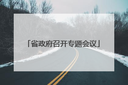 省政府召开专题会议
