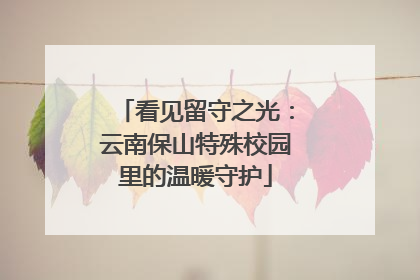 看见留守之光：云南保山特殊校园里的温暖守护