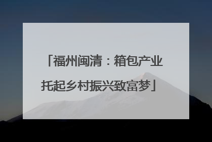 福州闽清：箱包产业托起乡村振兴致富梦