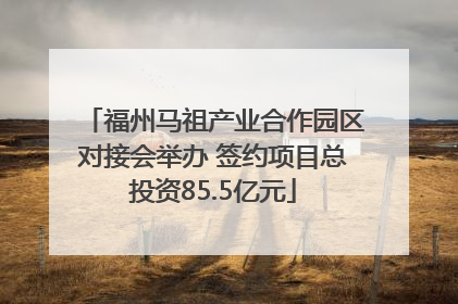 福州马祖产业合作园区对接会举办 签约项目总投资85.5亿元