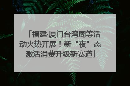 福建·厦门台湾周等活动火热开展！新“夜”态激活消费升级新赛道