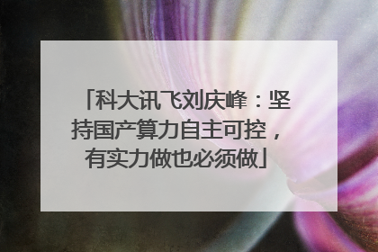 科大讯飞刘庆峰：坚持国产算力自主可控，有实力做也必须做