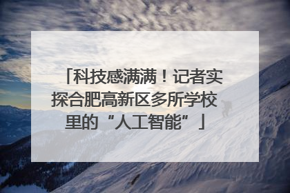 科技感满满！记者实探合肥高新区多所学校里的“人工智能”