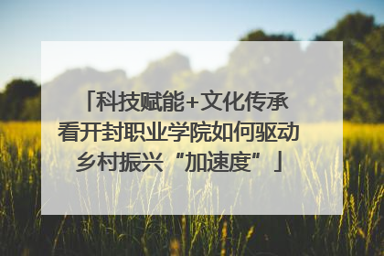 科技赋能+文化传承 看开封职业学院如何驱动乡村振兴“加速度”
