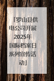 罗山县供电公司开展2025年国际档案日系列宣传活动