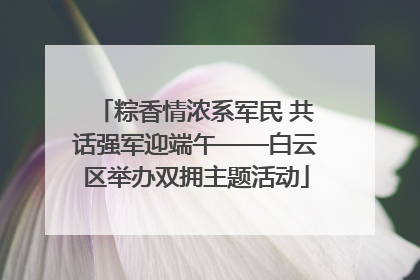 粽香情浓系军民 共话强军迎端午——白云区举办双拥主题活动