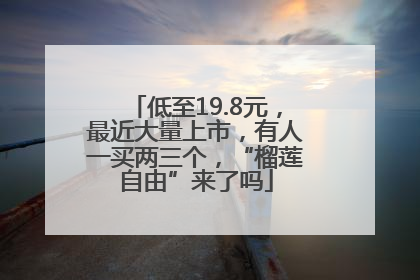 低至19.8元，最近大量上市，有人一买两三个，“榴莲自由”来了吗