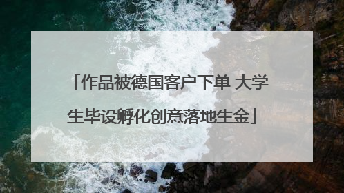 作品被德国客户下单 大学生毕设孵化创意落地生金