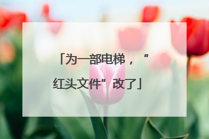 为一部电梯，“红头文件”改了