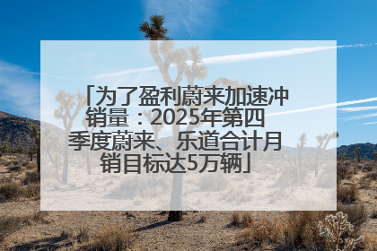 为了盈利蔚来加速冲销量：2025年第四季度蔚来、乐道合计月销目标达5万辆