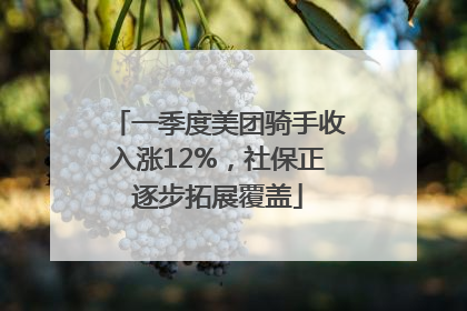 一季度美团骑手收入涨12%，社保正逐步拓展覆盖