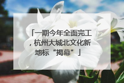 一期今年全面完工，杭州大城北文化新地标“揭幕”