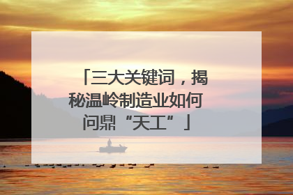三大关键词，揭秘温岭制造业如何问鼎“天工”