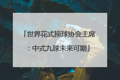 世界花式撞球协会主席：中式九球未来可期