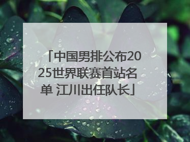 中国男排公布2025世界联赛首站名单 江川出任队长