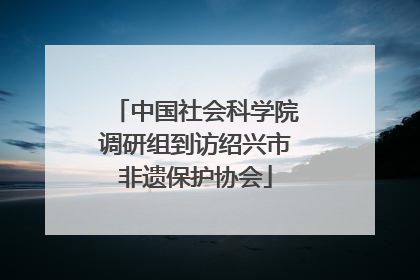 中国社会科学院调研组到访绍兴市非遗保护协会