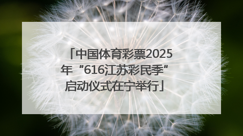 中国体育彩票2025年“616江苏彩民季”启动仪式在宁举行