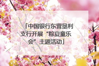 中国银行东营垦利支行开展“粽夏童乐会”主题活动