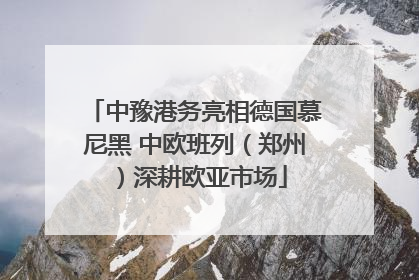 中豫港务亮相德国慕尼黑 中欧班列（郑州）深耕欧亚市场