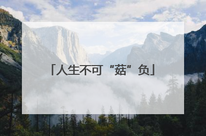 人生不可“菇”负