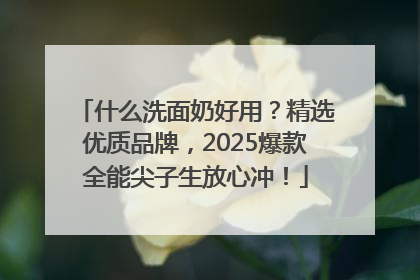 什么洗面奶好用？精选优质品牌，2025爆款全能尖子生放心冲！