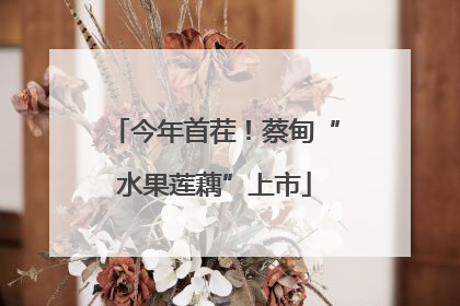 今年首茬！蔡甸“水果莲藕”上市