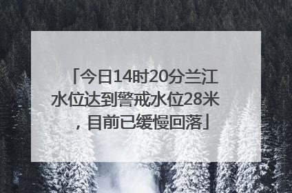 今日14时20分兰江水位达到警戒水位28米，目前已缓慢回落