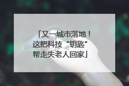 又一城市落地！这把科技“钥匙”帮走失老人回家