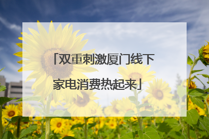 双重刺激厦门线下家电消费热起来